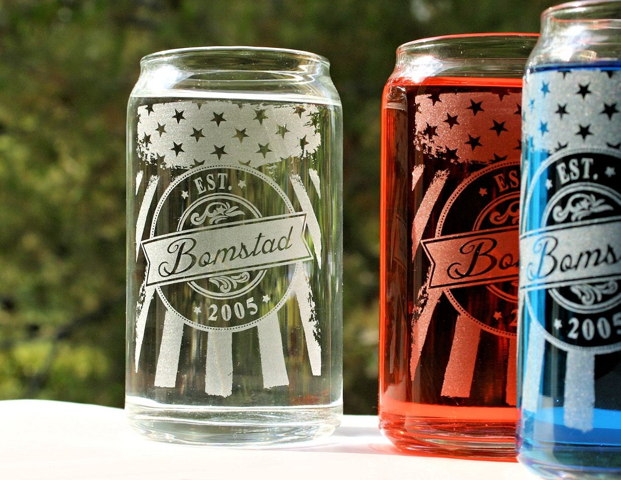Soda or Beer Can Drinking Glasses16oz Patriotic American Flag