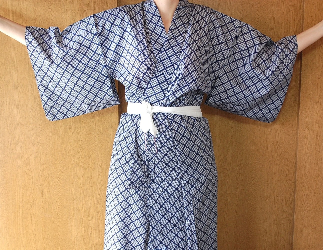 Yukata Japanese Cotton Kimono Robe Loungewear Dressing Gown