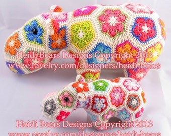 Happypotamus the Happy African Flower Crochet pattern