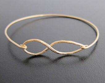 Infinity Bracelet, Gold Infinity Jewelry, Eternity Bracelet, Forever Bracelet, Infinity Bangle Bracelet, Frosted Willow