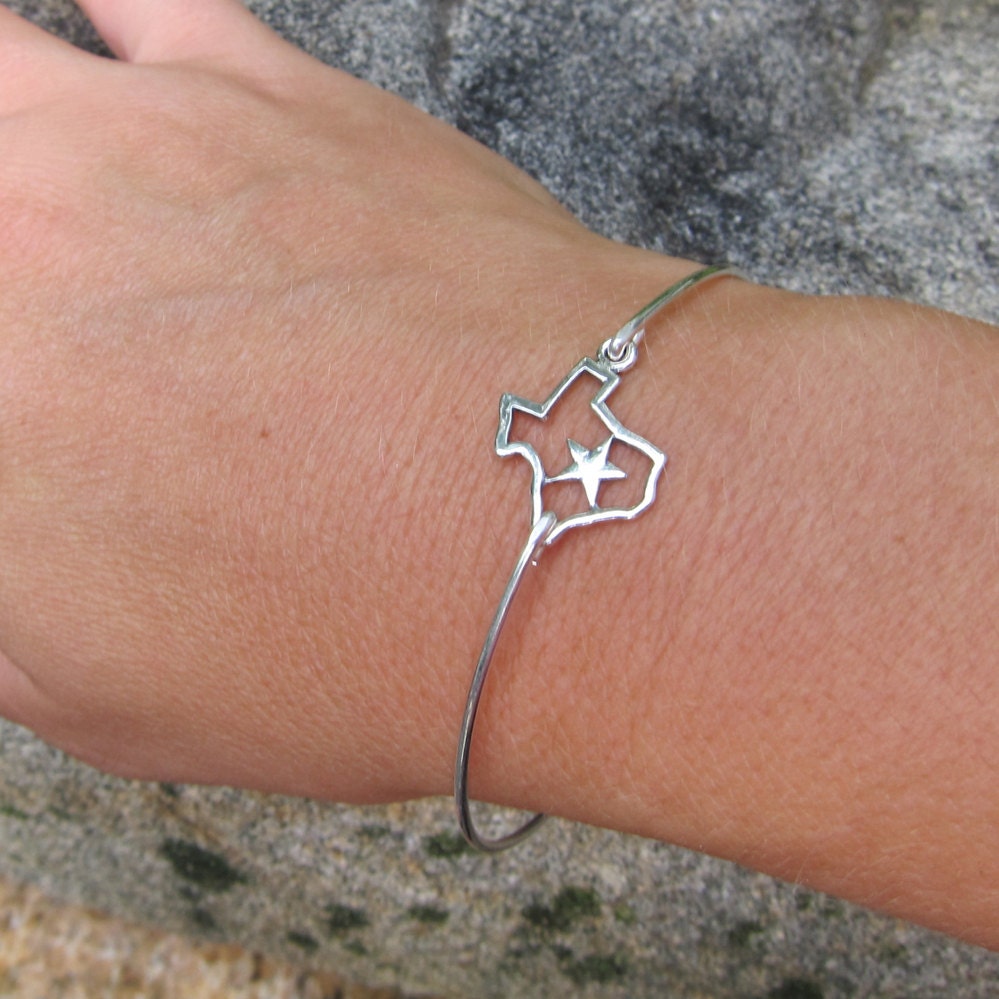 Sterling Silver Texas Bracelet State of Texas Jewelry Texas