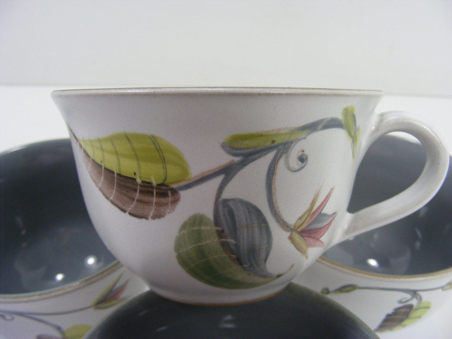 Denby Spring pattern Coffee or Tea Cups set of 4 Haute Juice