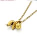 SALE Fortune Cookie Necklace Lucky Necklace Rhinestone Necklace Gold Charm Necklace Good Luck Whimsical - Lucky