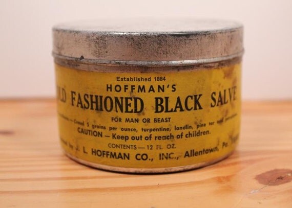 Vintage Tin-Hoffmans Old Fashioned Black Salve