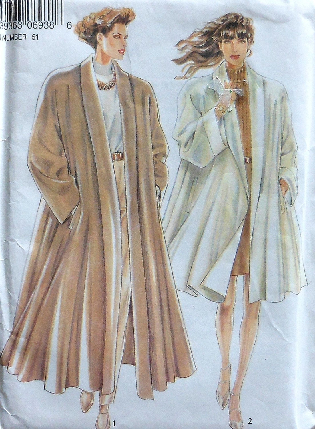 Swing Coat Sewing Pattern UNCUT New Look 6938 Sizes 818