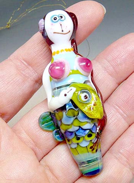 Glass Lampwork Bead The Mermaids Song Handmade Lampwork