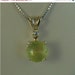 Prehnite Necklace Sterling Silver 8mm Round 1.70ct Accented with Cz