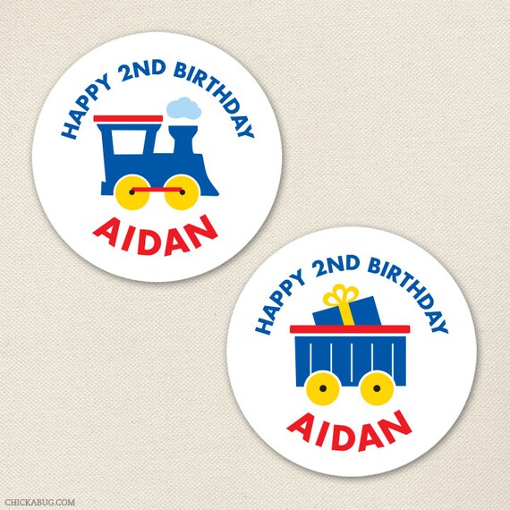 Train Party - Custom Stickers - Sheet of 12 or 24 Il_570xn