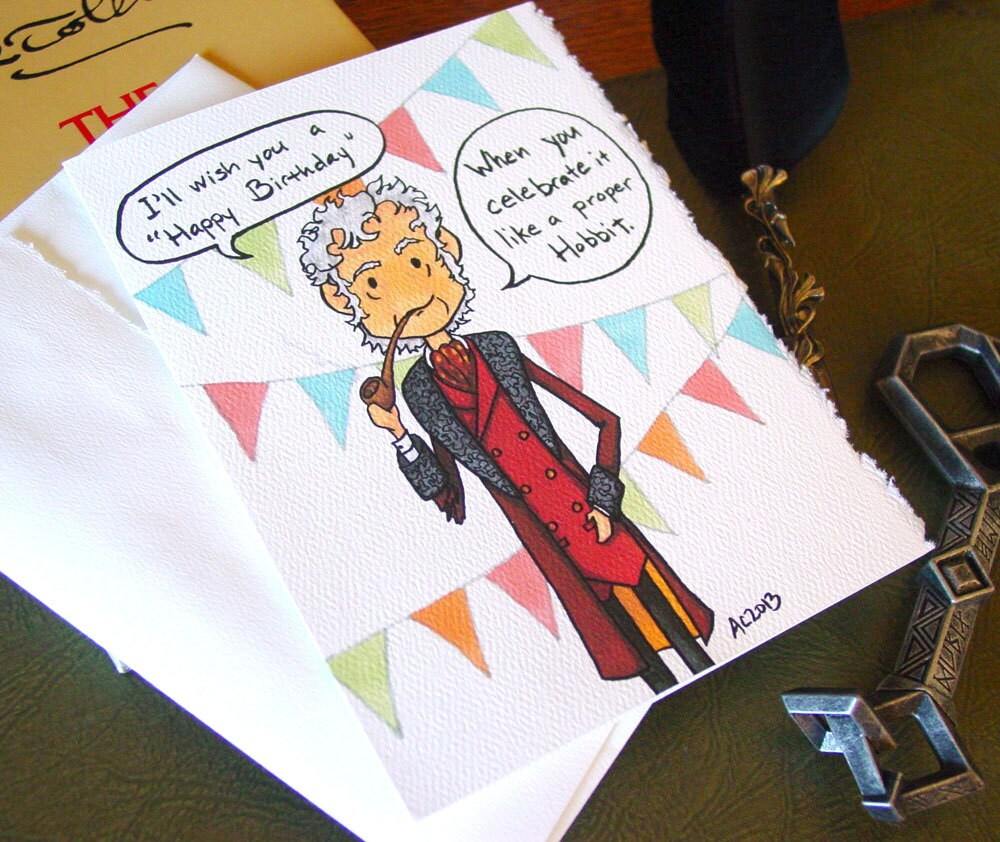Hobbit Birthday Card Bilbo Baggins Grumpy Old Man