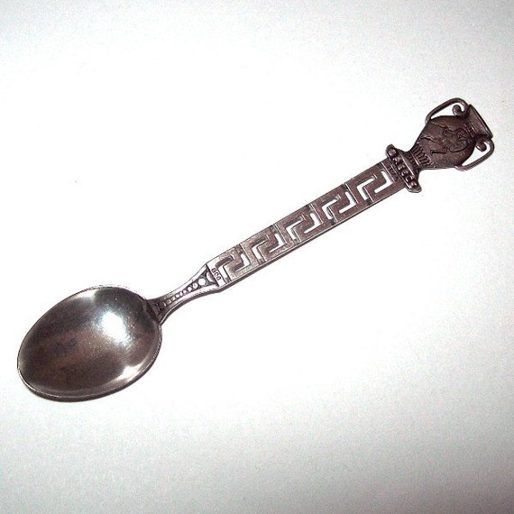 Greece Silver Souvenir Spoon 800 Silver Amphora