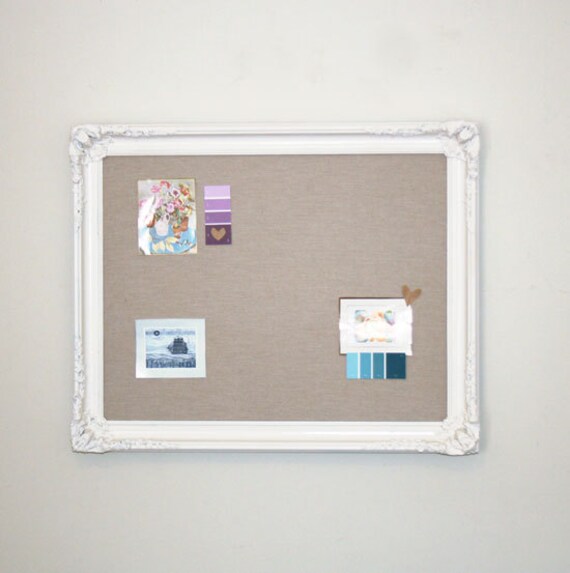 Ivory Linen Inspiration Board. Memo Board. Pinboard. by PinkPianos