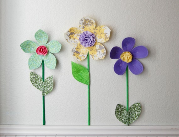 SALE: fabric flower. 3d fabric wall flowers for girl room.