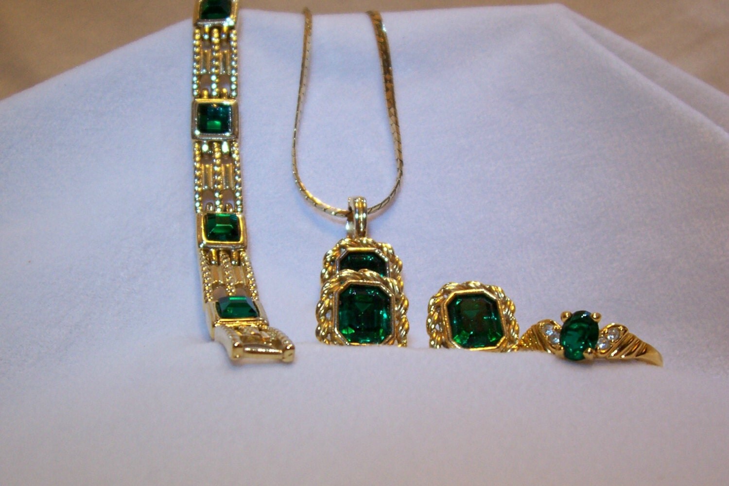 Jewelry Roman Costume Jewelry Emerald Green Gold by slipperyreef