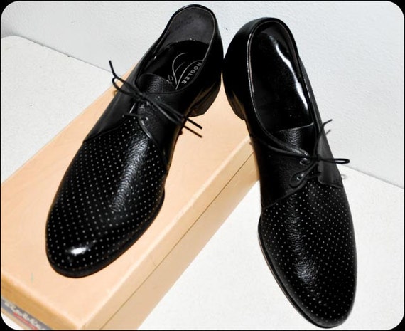 Great Vintage 1950s Black Mens Dress Shoe