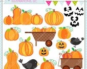 Pumpkin Patch - Cute Digital Clipart for Commercial and Personal Use, Halloween Clipart, Halloween Graphics, Fall Clipart, Pumpkin Clipart Il_170x135