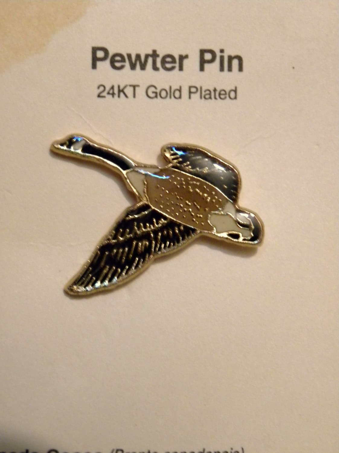 Goose Bird Lapel Pin 24kt Gold Plated Pin by FieldsOfVintage