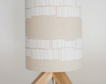 Drum lamp shade 18cm / 7" Linear white unbleached