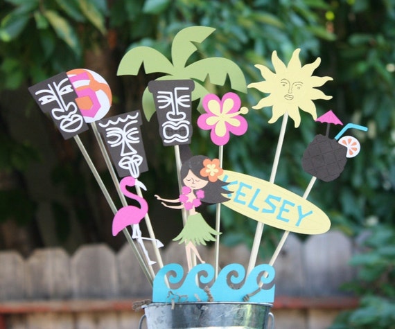 Luau themed Birthday party centerpiece