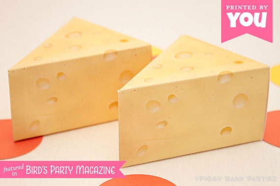 Swiss Cheese Favor Box : DIY Printable PDF - Instant Download Il_570xn