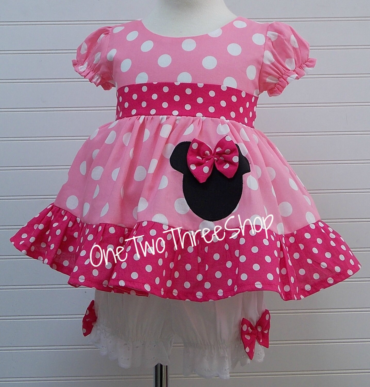 Custom Boutique Clothing Minnie Mouse Med Bubble gum Small