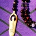 Antiqued Bone Sandalwood and Amethyst Pagan Goddess Rosary Prayer Bead Mala