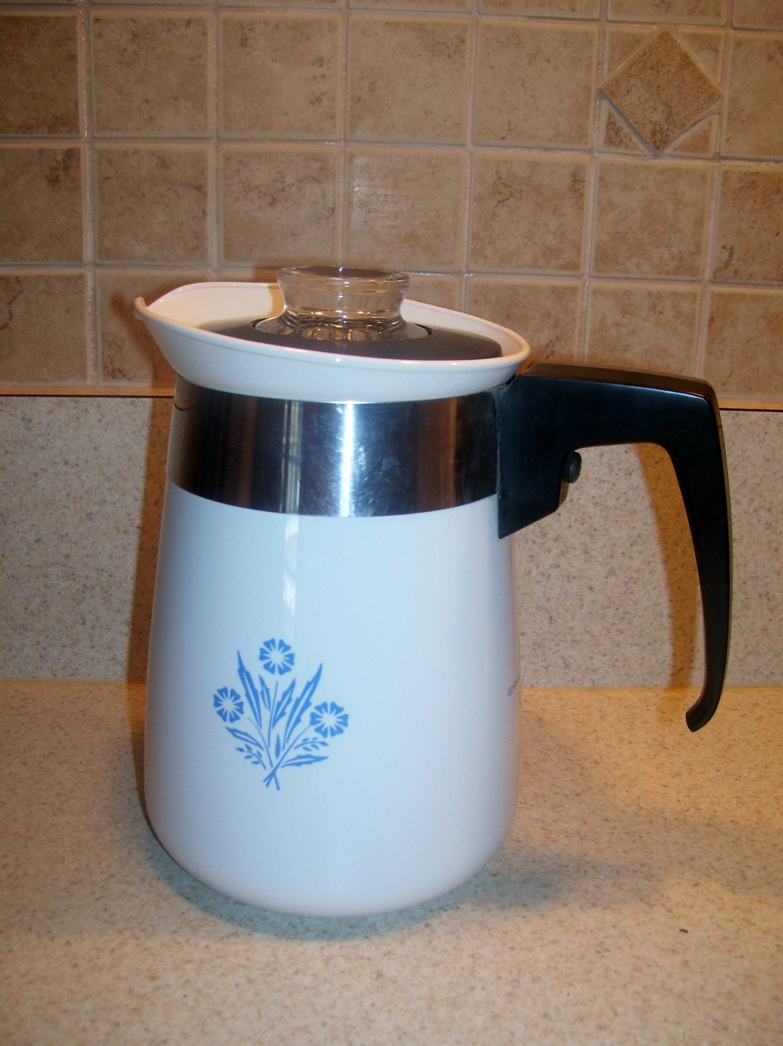 Corning Ware vintage 4 cup Coffee Pot Percolator Very Nice