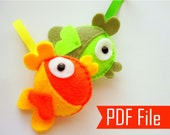 Easter Fish Sewing Pattern, Felt Fish - PDF Sewing Pattern Felt Fish Ornament Instant Download A199 Il_170x135