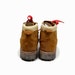 brown walking boots red laces