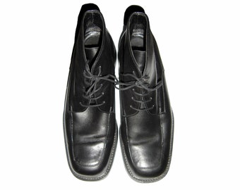 ON SALE Vintage 1990's All Leather Mens Ankle Boots 44 Shoes Size 10 KENZO Made In France