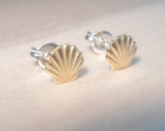 Sea Shell Studs, Shell Earrings, Seashell studs, Shell posts, 925 sterling silver posts, Beach studs, Mermaid studs, Mermaid earrings
