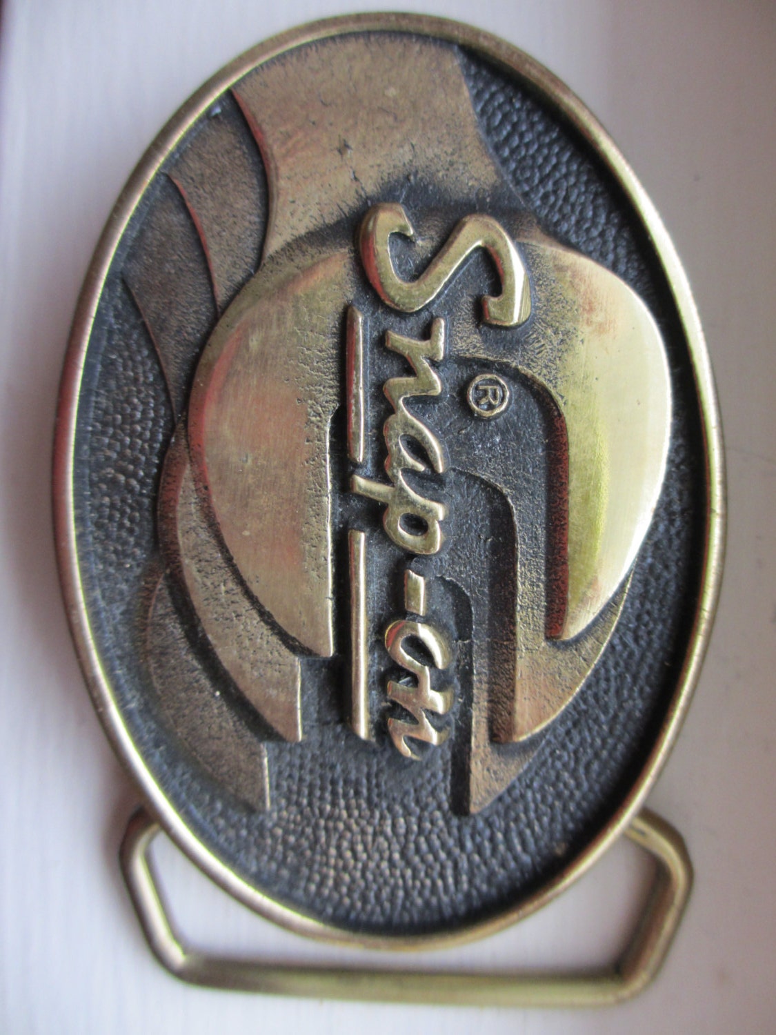 Vintage Brass Snap on Tools Belt Buckle