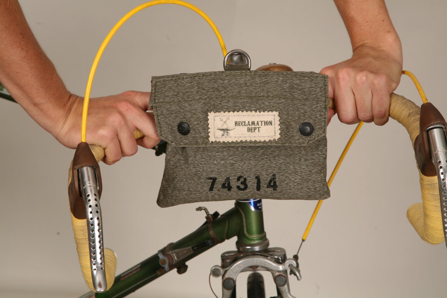 Vintage Military Bicycle Handlebar Bag / Hip Bag