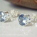 6mm Aquamarine Gemstone Earring Studs in Sterling Silver, March Birthstone Earrings, ready to ship