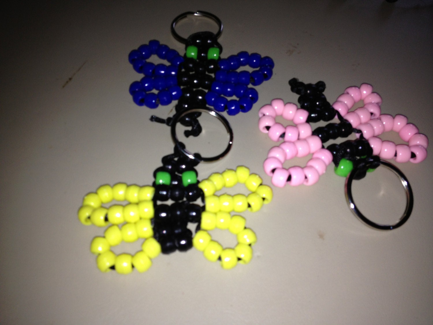 Butterfly Keychain Butterfly Keyring Beaded by mamaotterstidbits