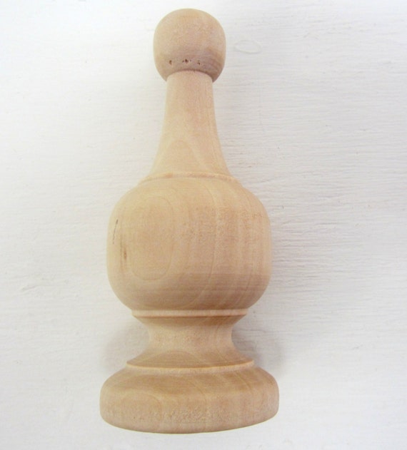 Finial Unfinished Wood Finial With Nice Profile Dowel Cap