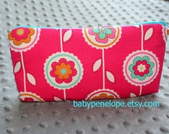 Clearance*** Pencil Case/Cosmetic Bag/ Gadget Case - Happy - Ready to Ship