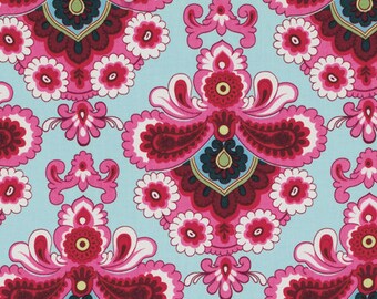 Amy Butler Fabric - French Wallpaper in Duckegg from the Belle Collection