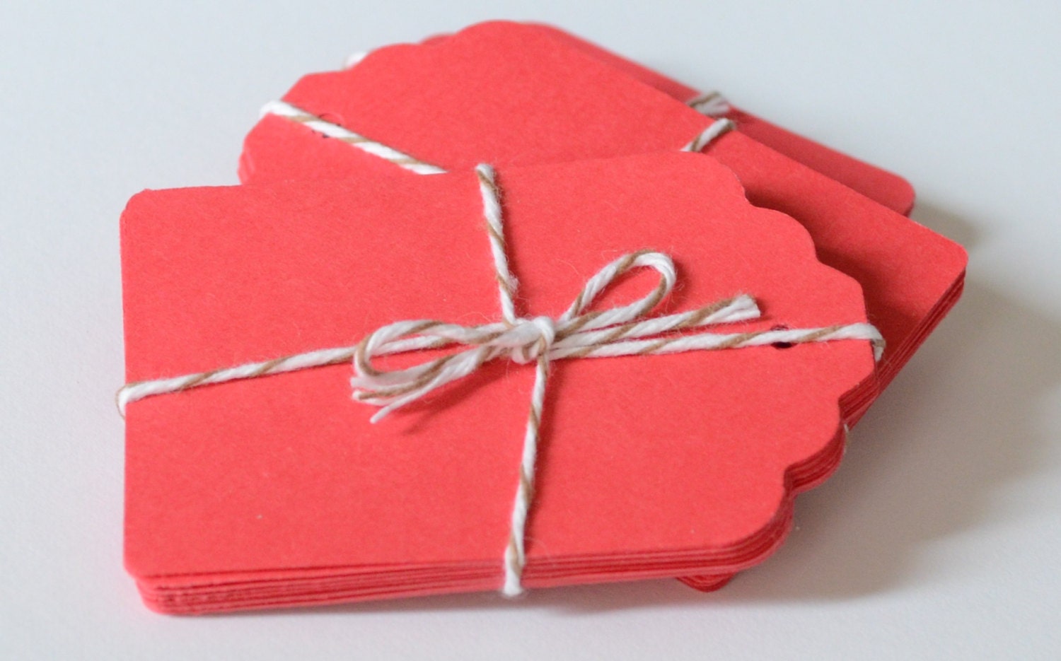 Red Paper Tags Die Cut Tag Christmas Gift Tags 20 Labels