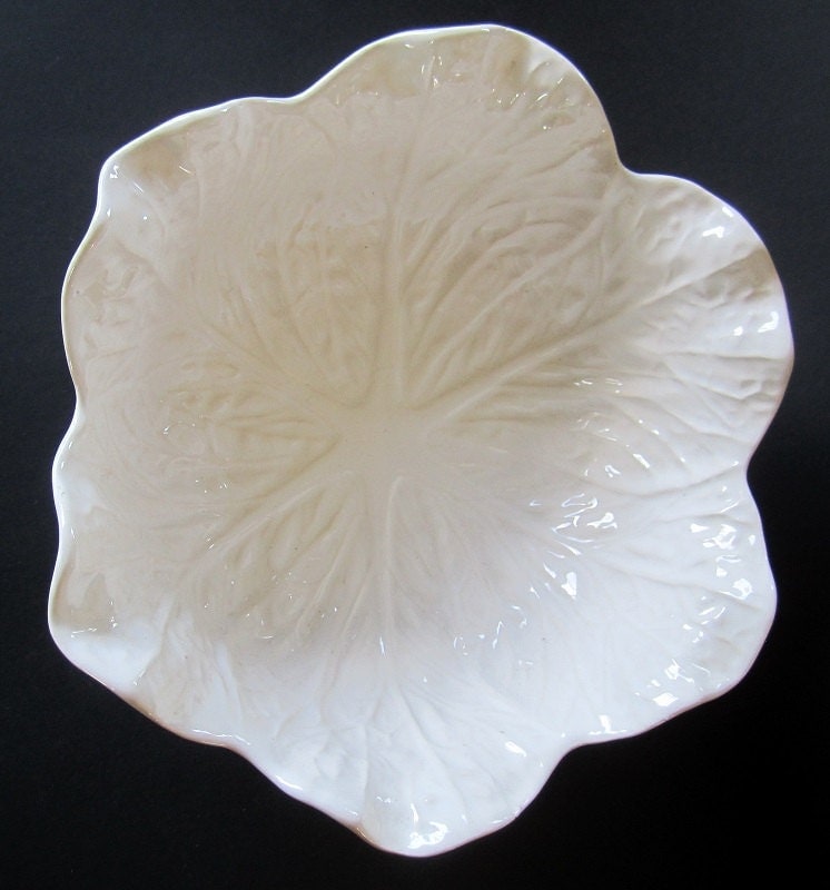 White Cabbage Leaf Serving Bowl Haute Juice