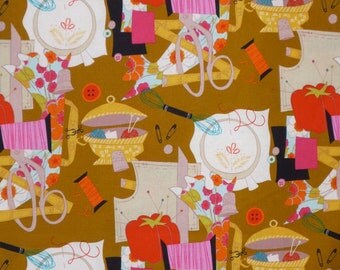 SPECIAL--Sew Retro Print Pure Cotton Fabric from Alexander Henry--One Yard