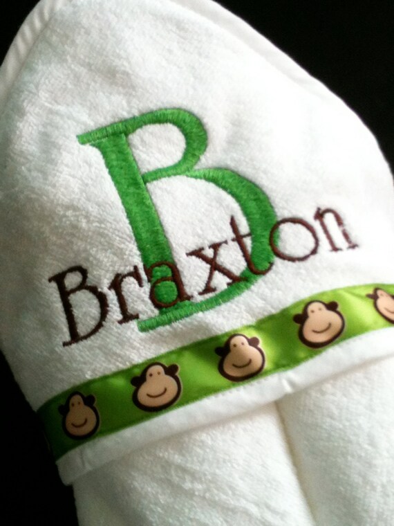 Personalized HOODED BABY TOWEL by on Etsy
