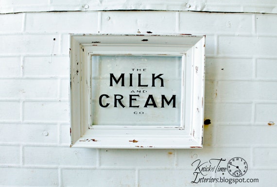 MILK & CREAM Co. Sign - Hand Made Typography Sign