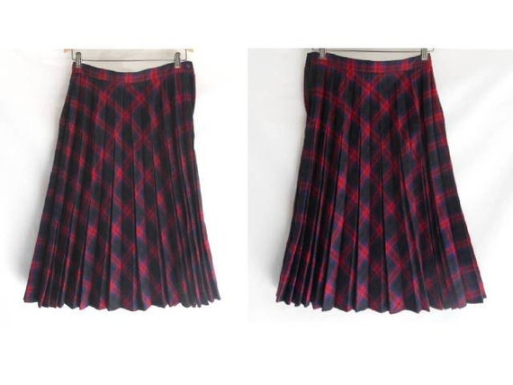 School Uniform Skirt Red Plaid Wool Blend by Sag Harbor USA