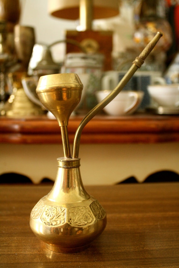 Vintage Egyptian Brass Pipe Hookah