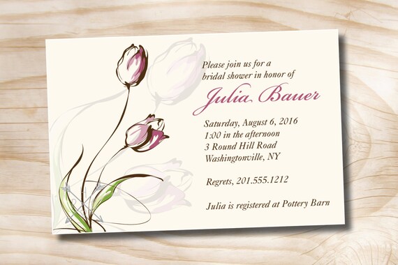 TULIP ROMANCE Bridal Shower Party Event Printable Invitation Il_570xn