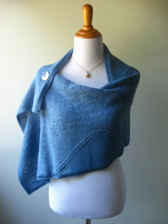 Hand Knit Wool Shawl / Wrap