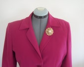 On Sale Vintage Pink Two Piece Jacket Skirt 10 Petite Fashion Wedding Bold Pink Polyester Dress Blazer Matching Skirt On Sale Vintage Pink Two Piece Jacket Skirt 10 Petite Fashion Wedding Bold Pink Polyester Dress Blazer Matching Skirt