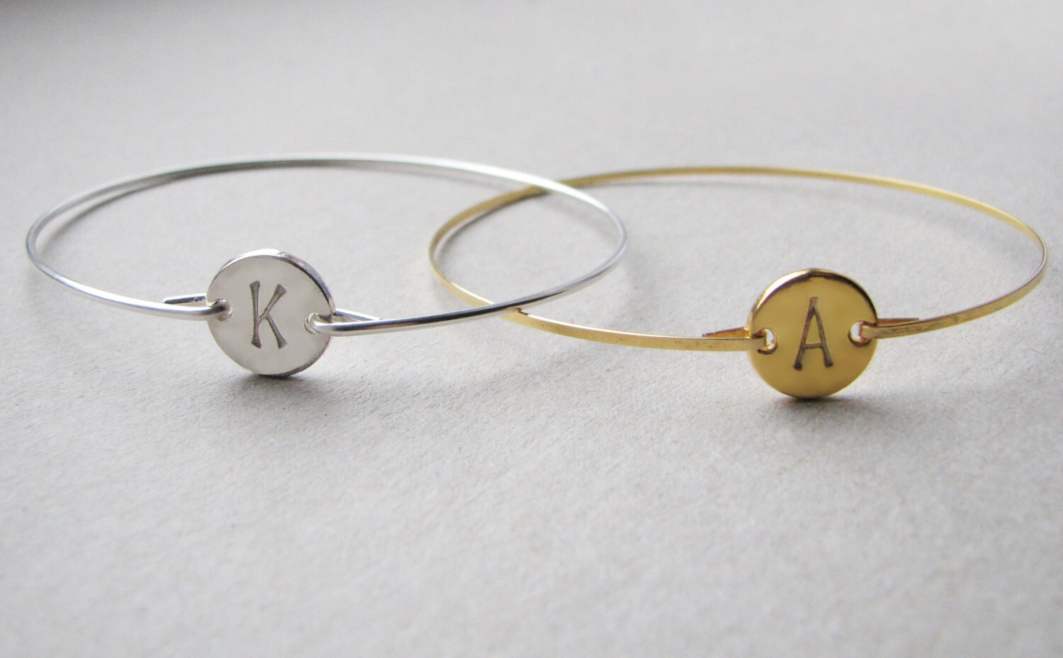 Monogrammed Bracelet Initial Bangle Gold Initial Bracelet