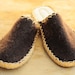 brown felt slippers