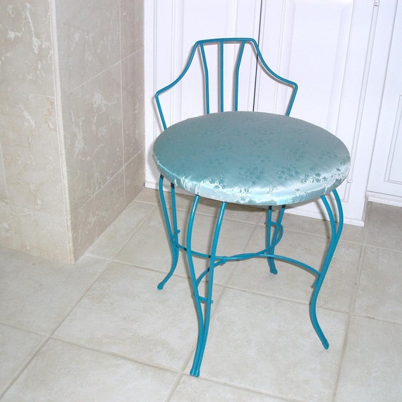 Vintage Metal Vanity Chair Painted Furniture Vanity Stool